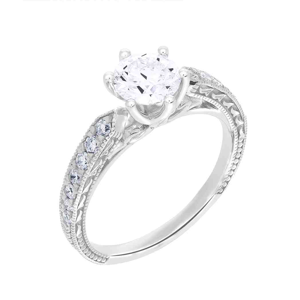 Vintage Cut Lab Created Diamond Engagement Ring LR12996ARD